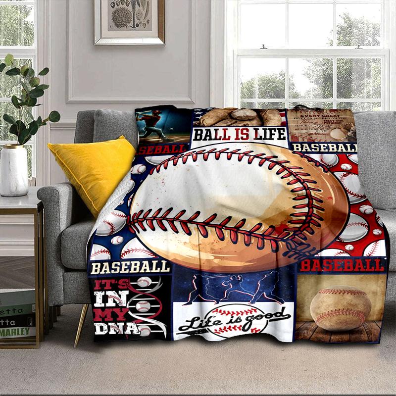 Baseball Passion And Heritage Blanket Flannel Blanket for Bed, Sofa, Camping, Hiking, Picnic Essentials, Gift for Family Fan Gifts