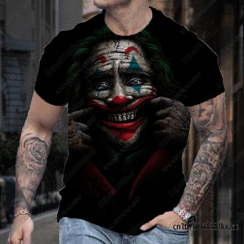 Joker Summer Classic Tshirts For Men Funny Joker Face Sketch The Clown 3D