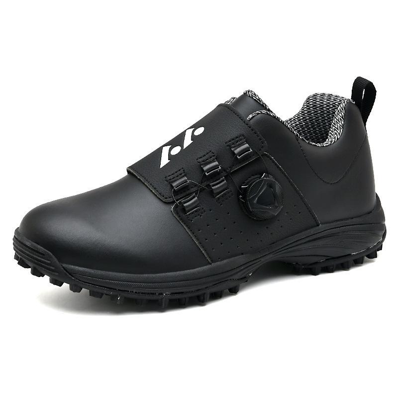 Chaussures de golf chaussures pour hommes mode semelle large décontractées sport chaussures pour hommes lacets à bouton automatique baskets sans clous