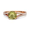 Anel de Banda Pavé Dividido Peridoto - Prata Esterlina 925 Vermeil Ouro Rosa