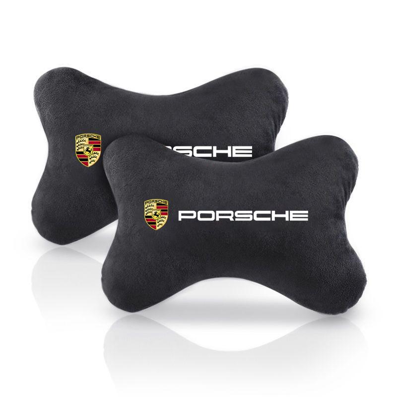 Car Seat Belt Protection Shoulder Pads Headrest Neck Pillow For Porsche Cayenne Panamera Macan 911 718 Taycan Boxster Cayman 918
