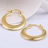 3cm Hoop Stamp Copper Earrings 18K Gold Color for Women Lady Wedding Beautiful Lovely Cute Jewelry Nice Party Noble