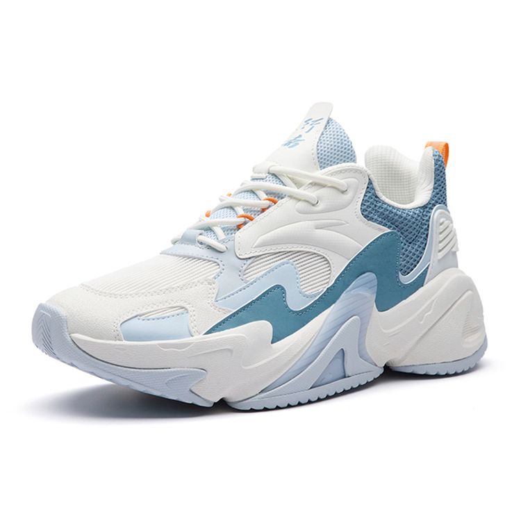 Anta Walker 3.0 Fabric Synthetic Leather Sports Shock Absorption Non-Slip Wear-Resistant Low-Top Casual Shoes Men Casual Shoes White Blue 112238881-5