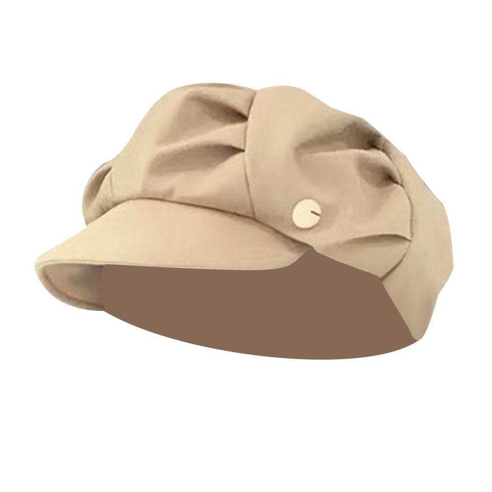 Fashion Layered Octagonal Hat Windproof Solid Color Newsboy Hats Breathable Pleated Berets Women Men