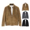 Heren Fuzzy Sherpa Jas Lange Mouw Volledige Rits Open Voorkant Casual Jas Winter Fleece Warme Jas voor Buitensporten Dagelijks Gebruik