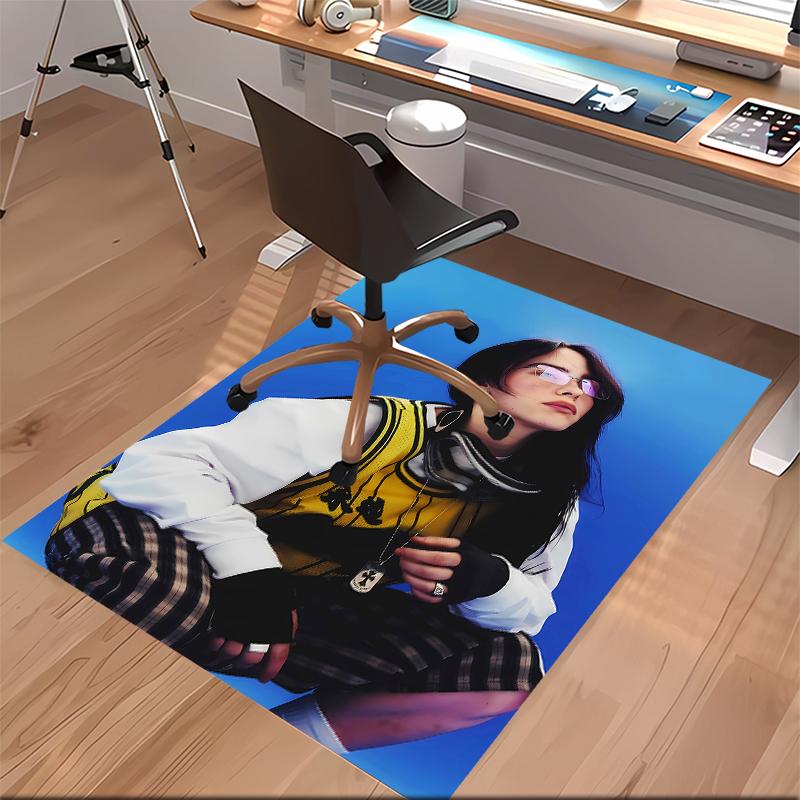 1 Stück Sängerin Billie Eilish1 Druck Teppich - Weich, Waschbar, Rutschfest, Innenmatte für Bürostühle, Wohnzimmer, Home Office, Dekorativer Teppich