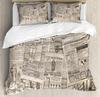 Newspaper Duvet Cover for Child Teens Adults Lightweight Quilt Cover with 2 Pillowcase Music Culture Magazines Print Bedding Set