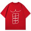 2026 Abdominal Muscle Print Tshirt Short Sleeve Tshirt Sports Top Summer St