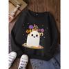 Girls' Fashion Round Neck Sweatshirt, Casual Printed Top