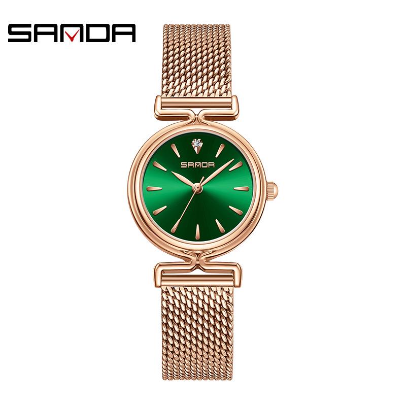 Sanda Women's Korean Style Luxury Waterproof Quartz Watch with Bar Markers