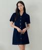 Mind Bridge Woman [W] Shirt-Style Collar Low Indigo Denim Dress