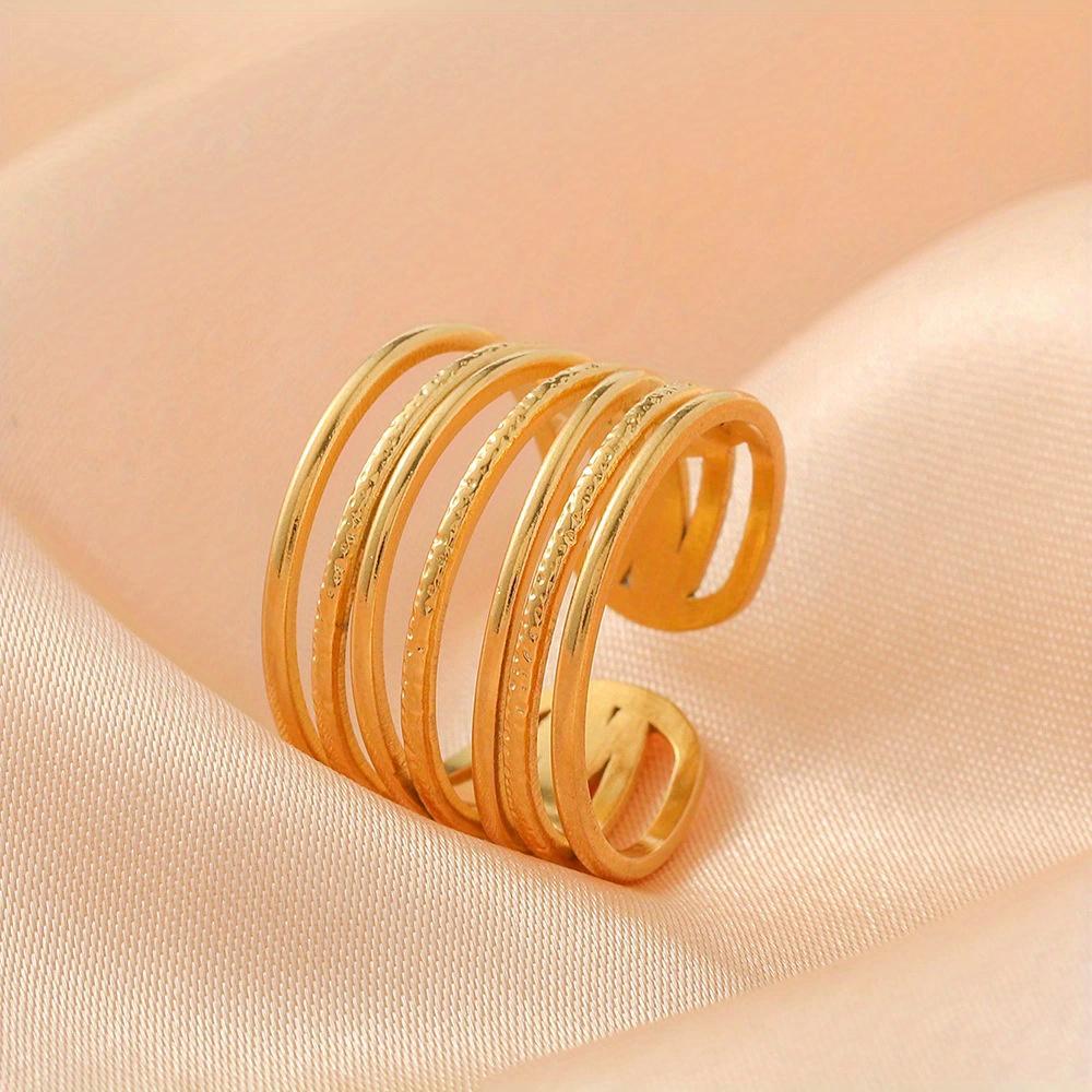 1Pc Stylish and Simple Opening Adjustable Wide Version Simple Titanium Steel Ring