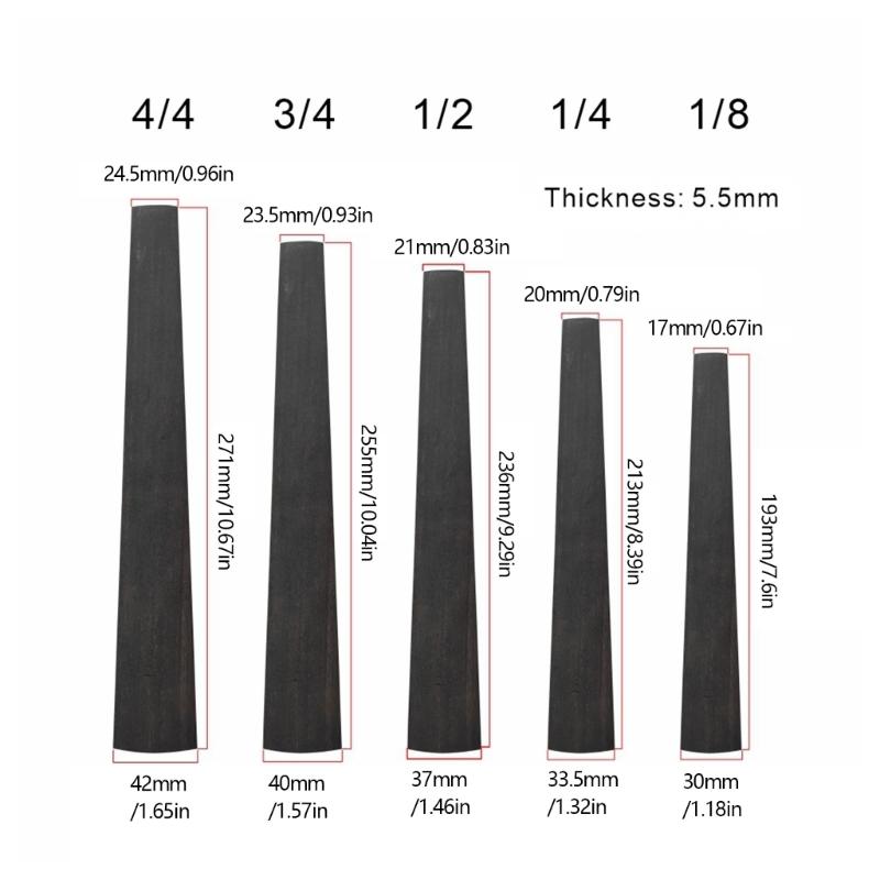 Ebony Violin Fingerboard Resists Humidity and Temperature Changes Violin Part and Accessories for Long Lasting Use