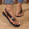 New Summer Women's Flat Sandals Big Size Clip Toe Buckle Strap Flat Sandals
