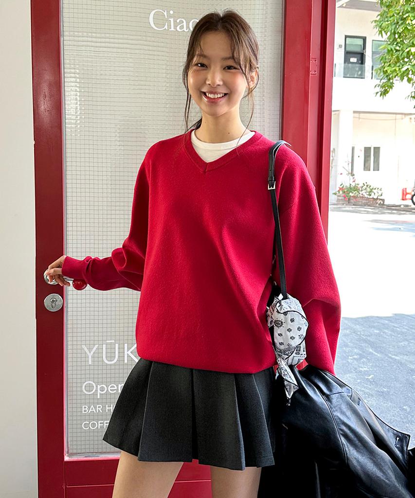 MOOD INSIDE WOMAN (Woman) Essential Mood V-Neck Knit_Brown