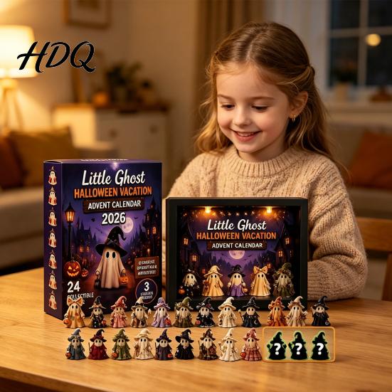 Holiday Countdown For Kids Halloween Advent Calendar 2026 24 Day Light Up Box with Christmas Pumpkin Ghost Figures Party Decor Fun Collectible Gift
