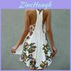 Elegant Sexy Vest Skirt Sleeveless Short Skirt Printed Flower Casual Dress For Women S-xxl