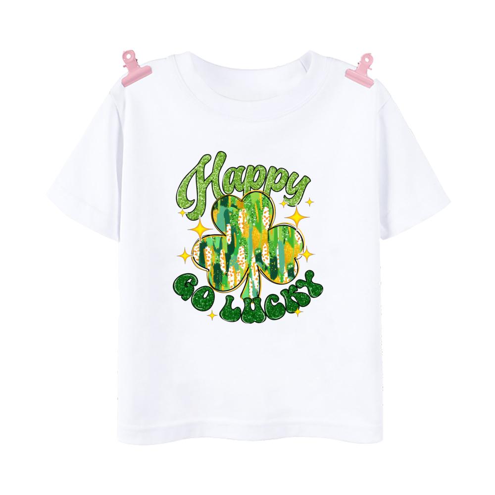 Happy St Patricks Day Printed Kids Shirts St Patricks Party Boys Girls Tshirt Holidy Child Short Sleeve Tops Summer T Shirt
