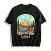 Wild Nature Outdoor Graphic Tee Never Stop Exploring Hiking Top Pure Cotton T-shirt