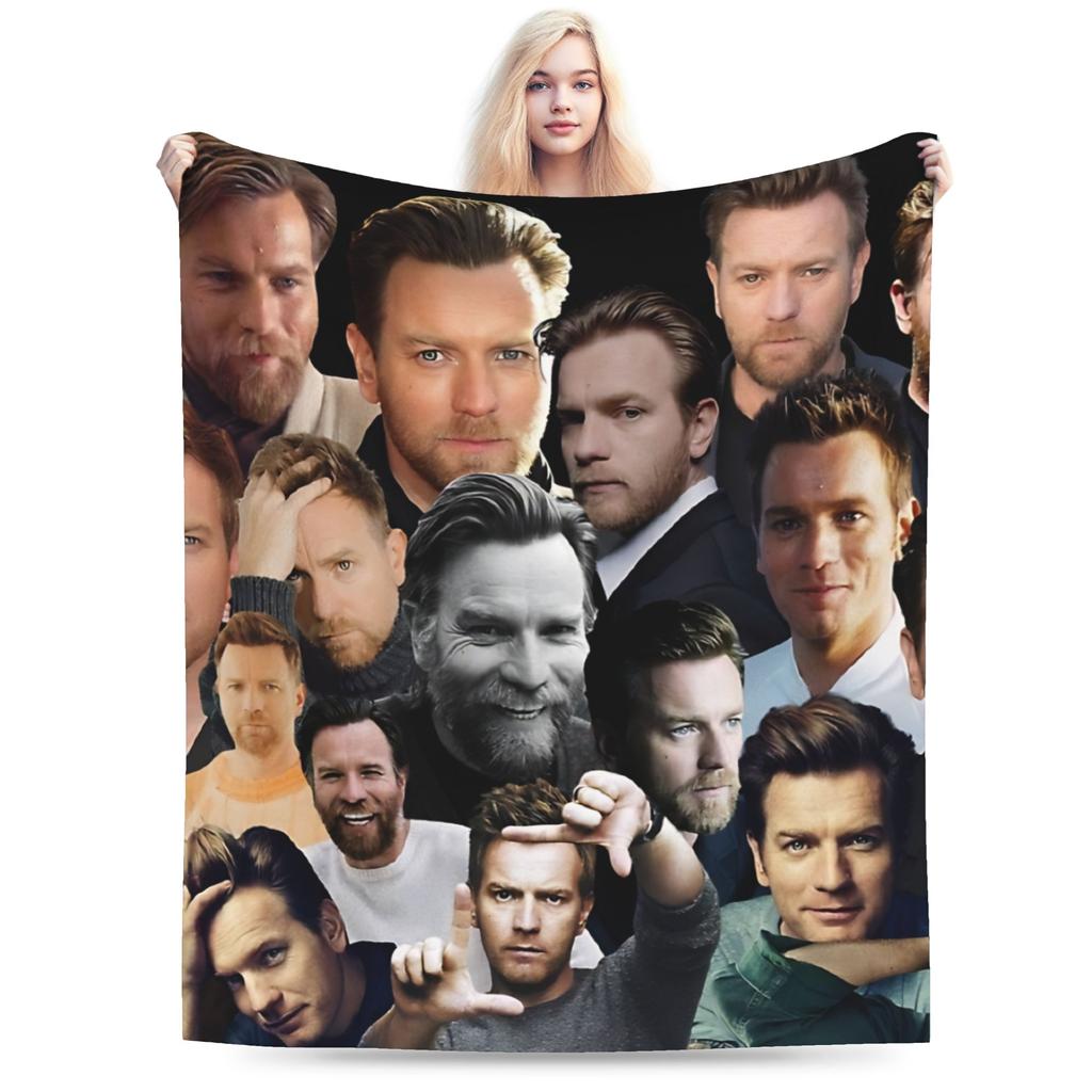 Soft Warm Blankets Children Ewan McGregor Jesus Art Print Throw Blanket Flannel Bedspread For Couch Chair Sofa Bed Sofa Bed