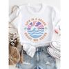 Beach Travel Top T-Shirt Short Sleeved Clothing Women's Fashion 90s Summer Trend Cute Printed Letter Pattern Plus Size T-Shirt