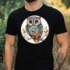 T-Shirt Herren Wunderliche Eule Motiv Baumwolle Größe XS bis 5XL