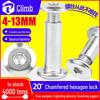 201 Stainless Steel Hexagonal Rivet Screw Set with Flat Head and Chamfered Design (Sizes: M4, M5, M6, M8, M10)