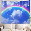 Northern Lights Wall Tapestry,View Over A Lake Green Storm Cloud Sky Wall Hanging Large Tapestry Decoration Polyester Fiber