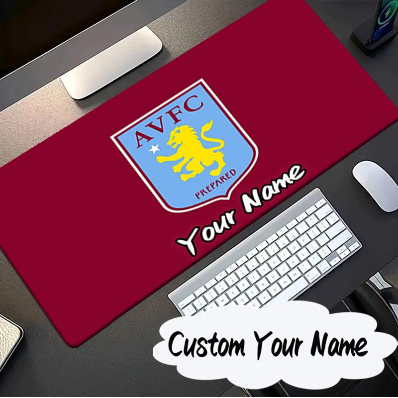 Custom Name Mouse Pad Aston Villa Crest Design Mouse Pad, Gaming Mouse Pad, Keyboard Pad, Desk Decor for Computer Notebook Fan Birthday Gift