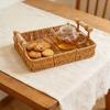 Rectangular Imitation Rattan Storage Basket Handmade Dry Fruit Storage Tray  Living Room