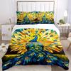 3pcs Peacock StainedGlass Bedding Cover Set, Fashion Classic Popular Print Bedding Set, Soft Comfortable, All Season Use, For Bedroom, Guest Rooma