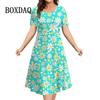 Summer Women's Casual Loose Short-sleeved Dress Elegant Party Evening Dress Women's A-line Skirt 3d Floral Pullover Dress