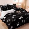 Set Copripiumino Carino con Stampa Fiocco 2/3 Pezzi(1 Copripiumino & 1 Federa) Set Biancheria da Letto Morbido Estetico per Camera da Letto di Bambina