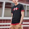 Li Ning Logo Large Print Round Neck Short Sleeve T-Shirt Men Tops Black AHSP487-2