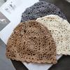 Baumwollfaden-Modell~ Frühling und Sommer elegantes und süßes handgefertigtes Häkel-Baotou-Hut literarischer und retro durchlässiger gestrickter Hut