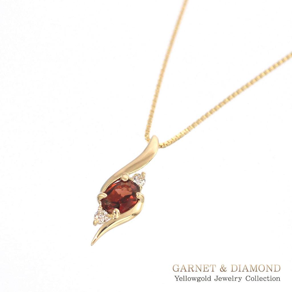 Colar de granada diamante 10K ouro amarelo K10 10K pequena pedra natural [Barzaz]