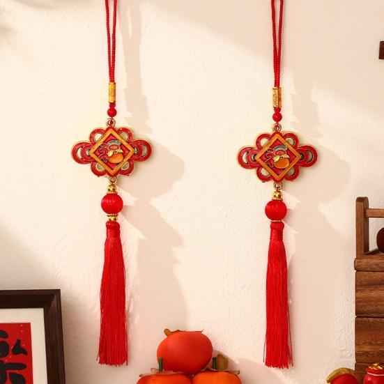 Chinese New Year Decorations 2026 Year of Horse Lucky Charm with Tassel Feng Shui Hanging Pendants for Wealth Good Luck