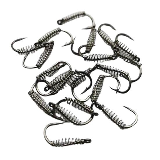 Cârlig de pescuit cu primăvară, 20 buc. Cârlig de pescuit ghimpat din oțel cu înaltă carbon, apă dulce, apă sărată, păstrăv, accesorii de pescuit la crap