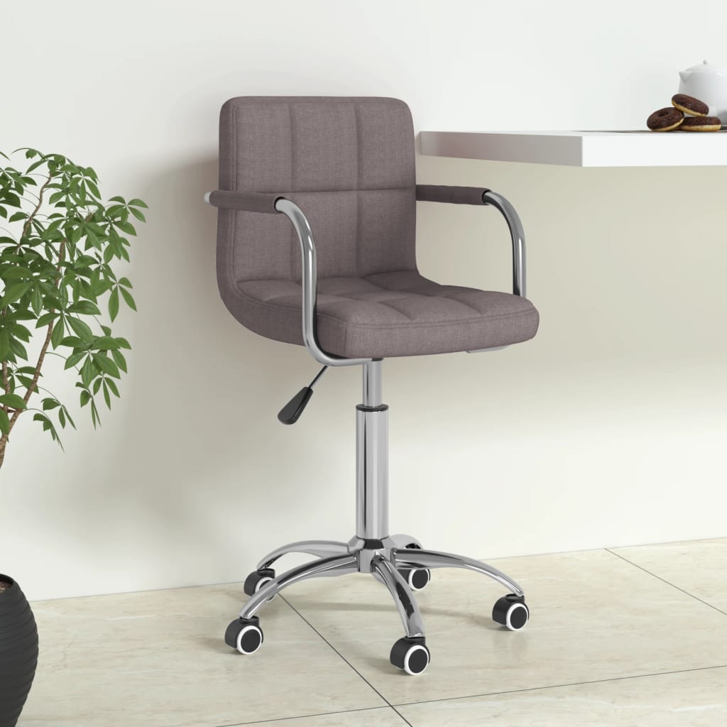 Office Chair Swivel Taupe Fabric
