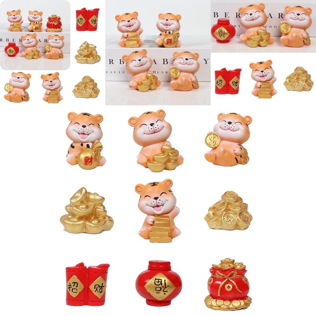 2022 Cny Chinese New Year Home Decorative Tiger Figurines With Creative Resin Design
