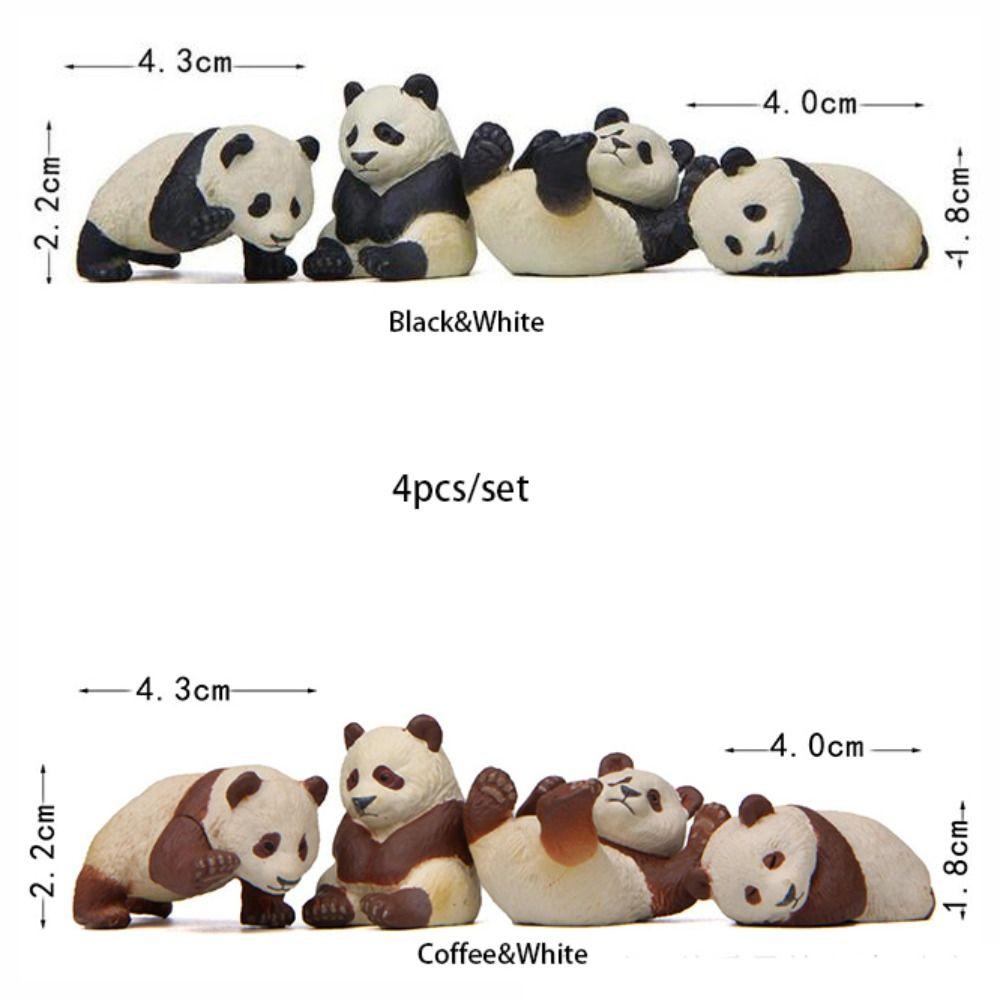 Miniature Figurines Landscaping Dolls DIY Hand-made Micro Landscape Panda Cartoon Creative Elegant 2-color Home Decor