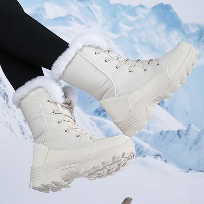 Schneestiefel Damenschuhe Winter Samt verdickt Kältefest warm Beinstulpen High-Top vielseitig große Baumwollschuhe rutschfeste Stiefel