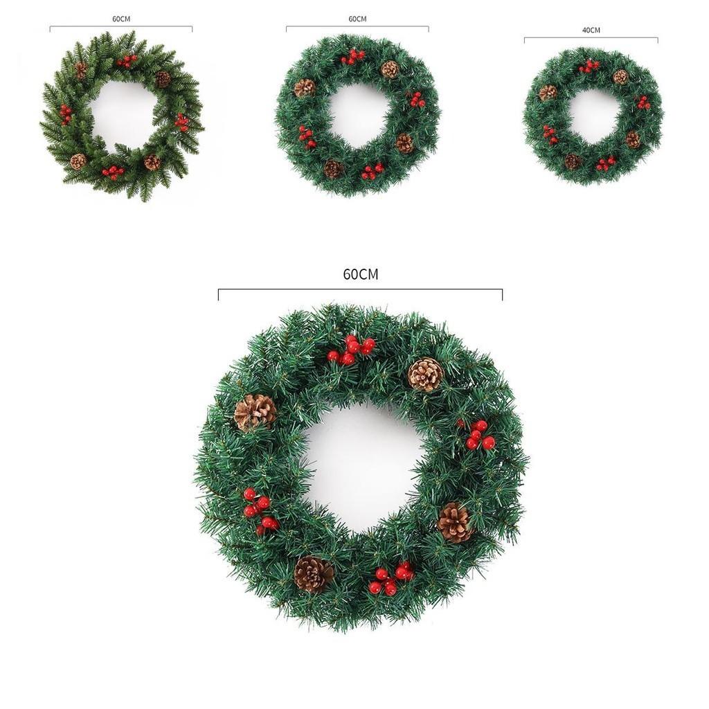 Plush Pvc 11.8-23.6in Christmas Wreath Home Decoration Xmas Gift