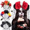 Lace Veil Halloween Veil Headband Gothic Party Headpiece Floral Hair Hoop Hair Accessories