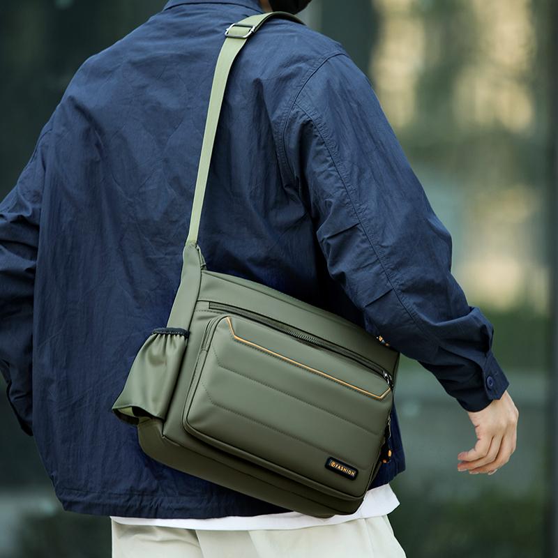 Minimalistische Herren-Schultertasche Große Kapazität Langlebige Herren-Umhängetasche Wasserdichtes Nylon Mehrere Fächer Lässige Herren-Tasche