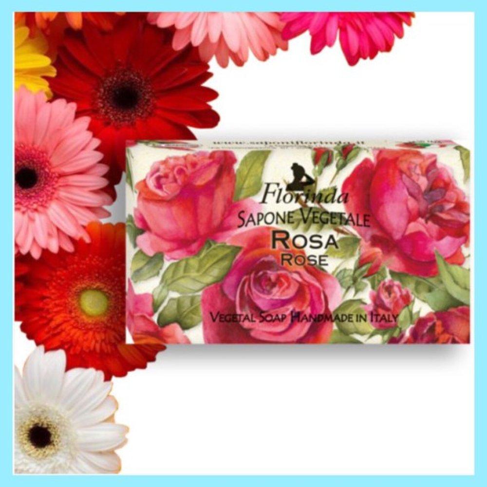 Florinda Italian Natural Vegetable Shower Bar Perfume Soap Body Soap Cleansing Soap Rose (rose Scent) 200g