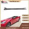 Fits Tesla Model 3, 2018+: V-style Carbon Fiber Side Skirts, Rocker Panels, and Foot Pedals.
