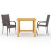 Exclusive House - 3 Pcs Brown Garden Dining Set