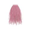 Starry Sequin Fluffy Tulle Skirt - Irregular Mid-Length Design