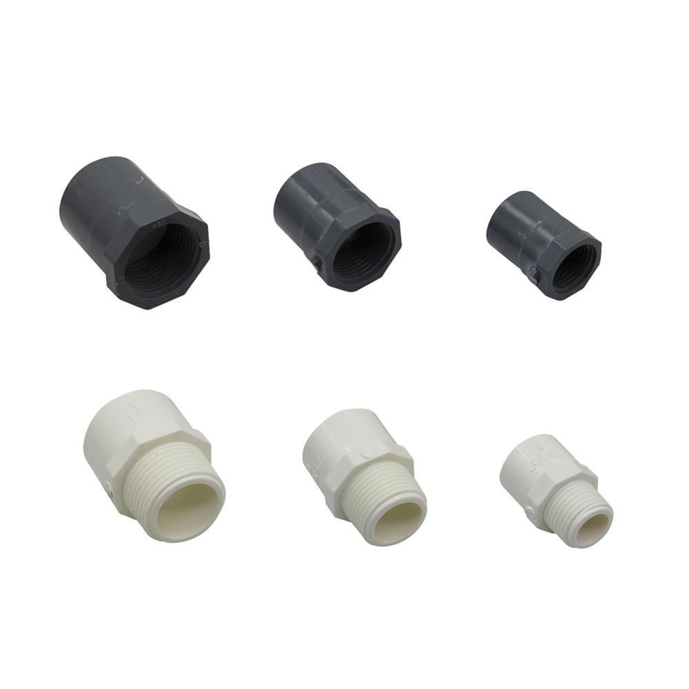 1/2" 3/4" 1" Female/Male Thread To Inner Diameter 20/25/32mm PVC Connector Water Pipe Fitting PVC Hose Repair Adapter BSP Thread